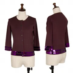 レキップ ヨシエイナバL'EQUIPE YOSHIE INABA スパンコールラインニットカーディガン ボルドーM位