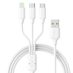 TOPK 1m iphone アンドロイド タイプC  3in1 充電ケーブル スマホケーブル スマホ USBケーブル 充電器 充電コード スマートフォン Microusb Type-c