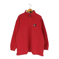 トミーヒルフィガー TOMMY HILFIGER 90S~00S ロゴ刺繍 ハーフジップ スウェット メンズ import：M 