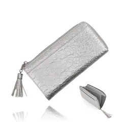 新品未使用 レディース長財布 大容量 財布 L字ファスナー コンパクト メタリック 小さい長財布 可愛い お札は折らず 25ポケット 薄くて軽い 薄型 小銭入れ 上品 新年 ギフト ボックス付き 通帳が入る お札を折らない スキミング防止 スリム