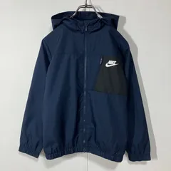 NIKE ナイキ ロゴ プリント 裏地メッシュ フルジップ フーディー ジャンパー ネイビー ブラック M 150