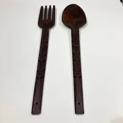 木製　大型スプーン　フォーク　インテリア　【送料無料】