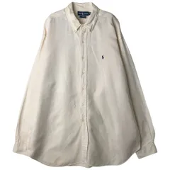 古着 ラルフローレン Ralph Lauren BLAKE 長袖 リネン ボタンダウンシャツ メンズXXL相当/eaa458332