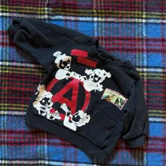 キッズ プリント ポケット付き トレーナー　スウェット 黒　女の子 男の子（80サイズ）