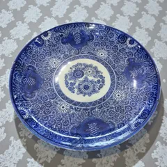 江戸時代 古伊万里　染付　手描き模様　時代物　飾り皿　アンティーク　骨董　食器