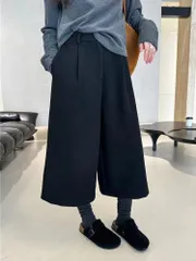 A80299 起毛9分ワイド（起毛パンツ ワイド 9分 ポケット ワイドフィット）