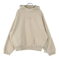 FEAR OF GOD ESSENTIALS (フィアオブゴッド エッセンシャルズ) HOODIE ラバーロゴ プルオーバースウェットパーカー フーディー ベージュ