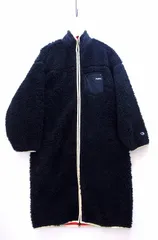 【220060】X-girl エックスガール  【チャンピオンChampion】 コラボ　ボアフリース ロングコート ジャケット  ・2 黒