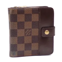 ルイ・ヴィトン(Louis Vuitton) ルイ・ヴィトン 二つ折り 財布 ダミエエベヌ コンパクト・ジップ レディース N61668