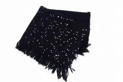 【217337】Faliero Sarti ファリエロサルティ  カシミヤ シルク ニットマフラー ショール ストール スパンコール