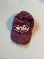 ニューオリンズ ベースボールキャップ ヴィンテージ スタイル 帽子 バーガンディ ベースボールキャップ