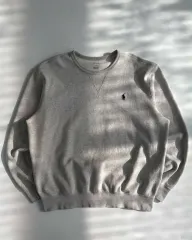 L ポロ ラルフローレン グレー クルーネック スウェット シャツ