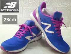 new balance HANZO J キッズスニーカー 23cm ブルー×パープル 軽量 レーシングモデル《0207-07》