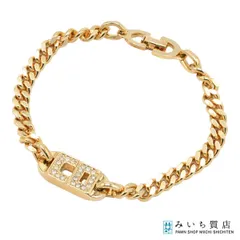 Christian Dior ディオール ブレスレット ロゴ ラインストーン ブレス ゴールドカラー アクセサリー ok1401