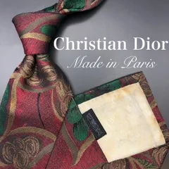 【美品】Christian Dior ネクタイ 総柄 ワインレッド ブランドロゴ