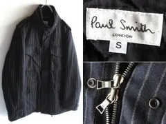 90s00sビンテージ Paul Smith LONDON ポールスミス ウールストライプ エコダウン入 M-65 ミリタリージャケット S ネイビー 紺 アーカイブ