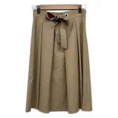 ブルーレーベルクレストブリッジ スカート サイズ36 S レディース美品  - ベージュ×レッド×マルチ ひざ丈/チェック柄