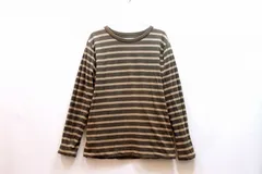 【189644】relume レリューム  リバーシブル　長袖カットソー ボーダー メンズ  L カーキ