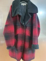 VOV レッド CHECK Long ロング コート 55 66