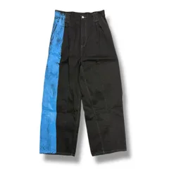 参考上代59400円 未使用 YOKE 24AW PAINTED DENIM WIDE-LEG BUGGY PANTS  ペイントワイドバギーデニムパンツ ジーンズ ヨーク YK24FW0786P ブラック 2 （99076A）のサムネイル