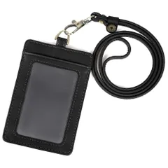CIBOLA 高級牛革 IDカードホルダー 縦型 ネックストラップ 本革 名札ホルダー パスケース 定期入れ 革 ストラップ 首掛け 紛失防止 落下防止 メンズ レディース IDカード 両面カード収納 定期入れ カードケース ロングストラップ レザー おしゃれ