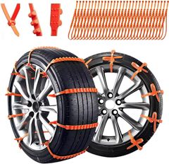 SALE　OKUYOSHI タイヤチェーン 非金属チェーン スノーチェーン タイヤ用 滑り止めバン 本数多い 汎用 サイズ調整可 雪道・凍結・泥道対応 ジャッキ不要 簡単装着 16PCS