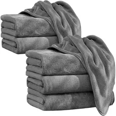 【特価商品】AISFA バスタオル マイクロファイバー 大判 ホテル仕様 セット ホテルスタイルタオル ループ付き 浴用 プール用 家庭用 業務用 吸水 速乾 抗菌 防臭 ふわふわ 柔らかい (グレー 5枚組/バスタオル120X60cm)