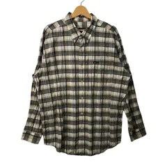 90's vintage 90年代 ヴィンテージ CHAPS チャップス チェック柄 長袖 シャツ ボタンダウン Bangladesh製 Lサイズ ホワイト ベージュ ブラック