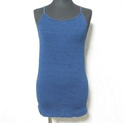Excellent condition 45R Forty-Five R tank top, cross-back camisole, indigo, women's, used clothing.