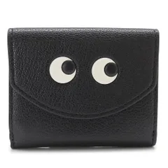 アニヤハインドマーチ 折財布 レディース EYES ミニ トライフォールド ウォレット 5050925195645 三つ折り財布 ミニ財布 コンパクト財布 レザー ブラック 黒 ANYA HINDMARCH