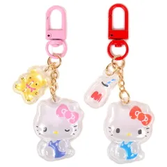 ハローキティ アクリルキーホルダー 2個セット 半立体 お揃いニコにこ サンリオ sanrio キャラクター