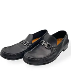 美品　フェラガモ　ローファー　ダブルガンチーニ　ブラック　メンズ　8 1/2