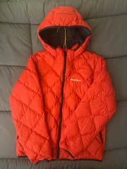 モンベル 軽量 ダウン リバーシブル パーカ レッド ブリック ブラック