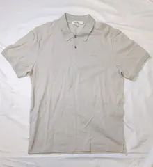 【220505】Calvin klein カルバンクライン  半袖ポロシャツ　コットン100％　胸元ロゴ　M メンズ  ・ ライトグレー