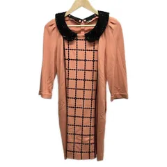 TO BE CHIC(トゥービーシック) ワンピース サイズ40 M レディース美品  - オレンジ×黒 七分袖/ひざ丈/ビーズ/刺繍