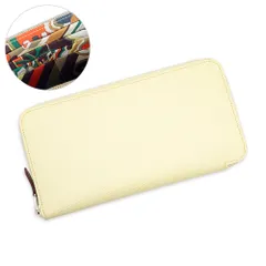 エルメス アザップ ロング シルクイン Ex-Libris エクスリブリス ラウンドファスナー 長財布 ヴォーエプソン レザー シルク ジョーヌミルトン ライトイエロー ベージュマルファ シルバー金具 W刻印 箱付 HERMES（新品・未使用品）