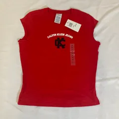【221546】Calvin Klein Jeans カルバン クライン ジーンズ  ノースリーブカットソー　Tシャツ　コットン100％　タグ付き　M  ・ レッド