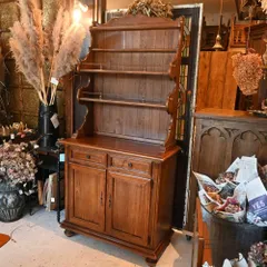 IFU-422 英国アンティーク 無垢  キッチンキャビネット 収納 カップボード キャビネット インテリア イギリス