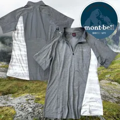 mont-bell モンベル COOL-ZONE 吸水速乾 メッシュ切替 ハーフジップ 半袖 シャツ ウェア MX3W-F16M-331 シルバーグレー ▲019▼50512m02