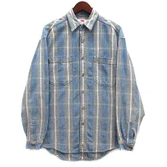 リーバイス Levi's 90s オンブレチェック シャツ 長袖 ヴィンテージ ブルー 青 S