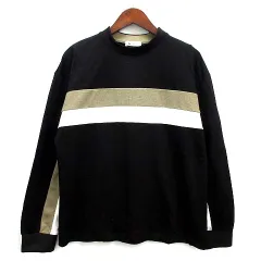 タケオキクチ TAKEO KIKUCHI tk. ラインパネル カットソー Tシャツ 長袖 ロンT ブラック系 黒 M 170-39126 美品