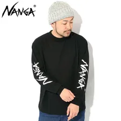 新品　26年春夏 NANGAナンガ　袖ロゴプリント　ロンＴ　黒　L  ブラック　男女共用　エコハイブリッドのサムネイル