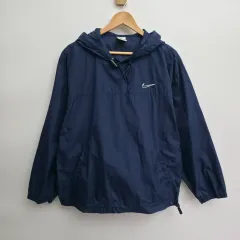 L NIKE ナイロン ウィンドブレーカー ネイビー フード Tシャツ