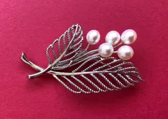 TASAKI 田崎 本真珠 パール ブローチ SILVER 刻印