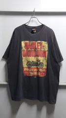 13’s Harley Davidson “Edmond,Oklahoma” 両面プリント Tシャツ 2XL フェードブラック