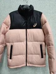アシックス ピンク/ブラック ダウン アウター 66