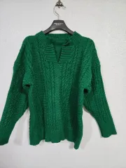グリーンケーブルニットTシャツ 55 66