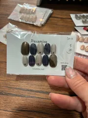 No.10 ブラウン×グレージュ シンプル ニュアンス ネイルチップ Sサイズ ハンドメイド