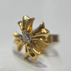 CHROME HEARTS 22K No2 CH PLS 1DIA CH プラス スタッドピアス 1ダイヤ クロムハーツ ゴールド （8986M）