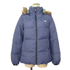 ロキシー ROXY ダウンジャケット ファー ドット柄 M 青のサムネイル
